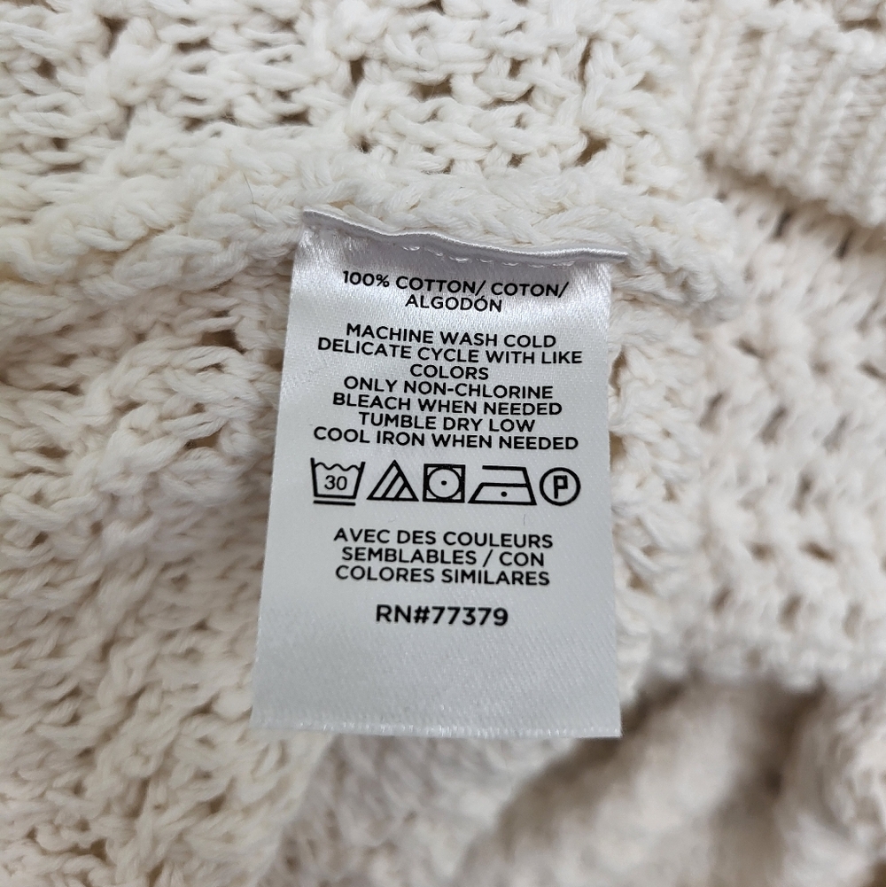 Ann Taylor Weekend Women's Ivory Rib Stitch Sleeveless Sweater Vest Sz Large NWT - Picture 12 of 12